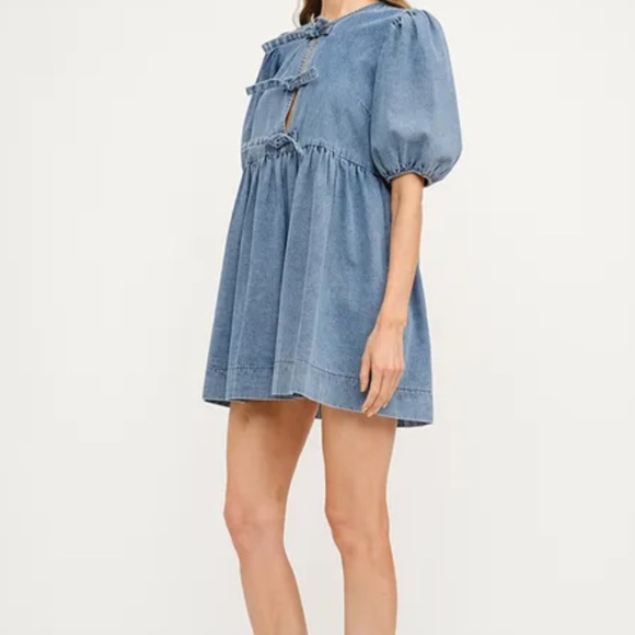 ARLO DENIM BOW BABYDOLL DRESS - Picture 2 of 5